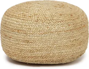 Jute Braided Pouf Ottoman Jute Braided Pouf Ottoman