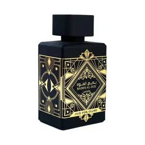 Khadlaj Badee Al Oud Perfume Spray (M) 100ml - Oud for Glory, Black Bottle with Gold Design
