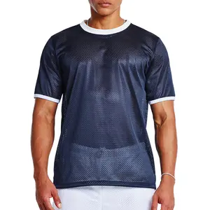 Ouber Men's Loose Fit Mesh T-Shirt Short Sleeve Workout Shirts for Running Tennis Gym Top Athletic Wear Sports Apparel Activewear