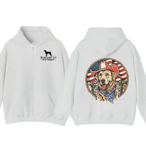 Cowboy Golden Retriever Hoodie Patriotic American Dog Graphic Western Country Pullover Gift for Dog Lovers Men