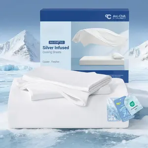 Infused Cooling Bed Sheets , Arc-Chill(R) 3.0 Cool Tech, - Freshness, Cooling Sheet Set for Hot Sleepers & Night Sweats, Breathable Soft & Dry, Deep Pocket 18", 4 count