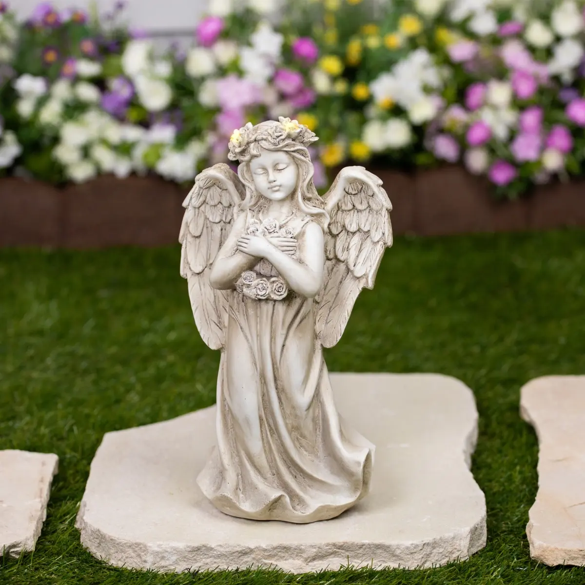 Northlight 35836016 LED Lighted Standing Cherub Angel Statue - 12 in.