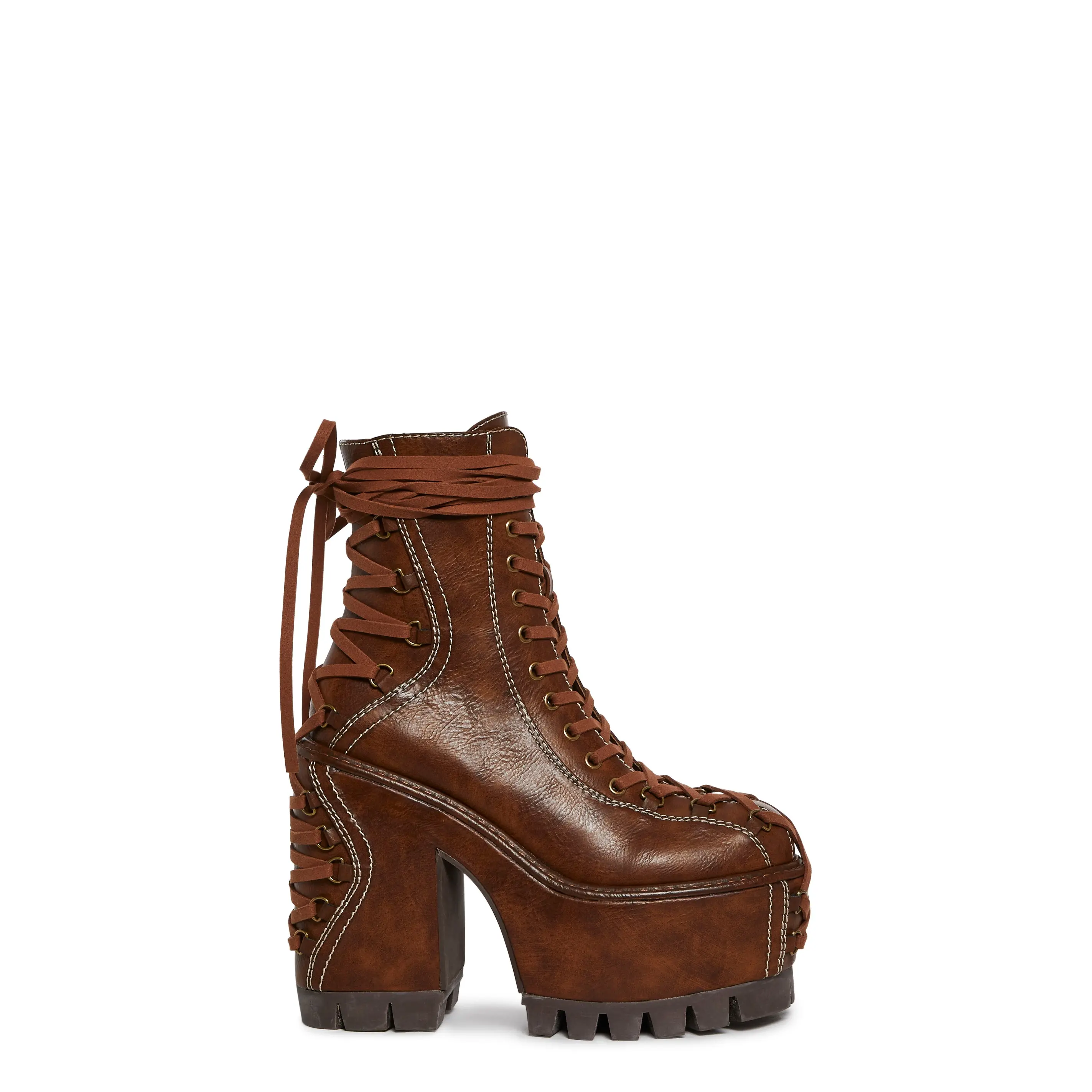 Woodland Lucid Dream Corset Boots - Brown Woodland Lucid Dream Corset Boots - Brown