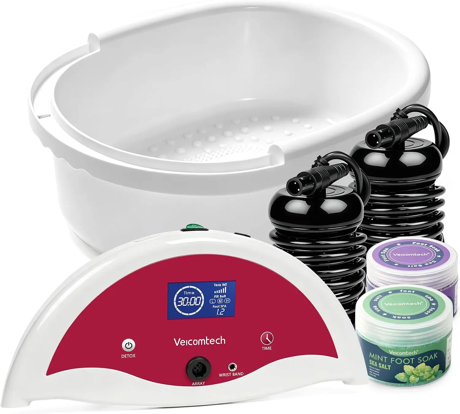 2026 Newest Ionic Foot Detox Machine, Ionic Foot Spa Kit with 2 Arrays & 25 Disposable Tub Liners for Portable Detox Spa Machine Salon & Home Use, gift choice,, Detox Foot Bath, Foot Soaker Tub