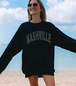 Nashville Sweatshirt, Trendy Varsity Sweatshirt, Aesthetic College Crewneck, Oversized Minimalist Sweater, Nashville Tennessee Shirt