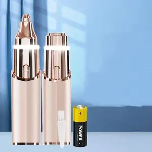 1 PC Facial Hair Removal for Women: Electric Eyebrow Trimmer & Hair Removal Device - 2 in 1 Rechargeable Face Shaver Painless Eyebrow Shaper for Upper Lip Chin Peach Fuzz Brow Body Hair