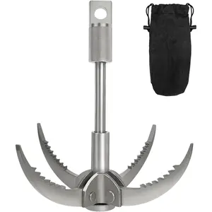 Grappling Hook Folding Claw Multifunctional Stainless Steel Hook  Outdoor Camping Hiking Tree Rock Mountain Climbing