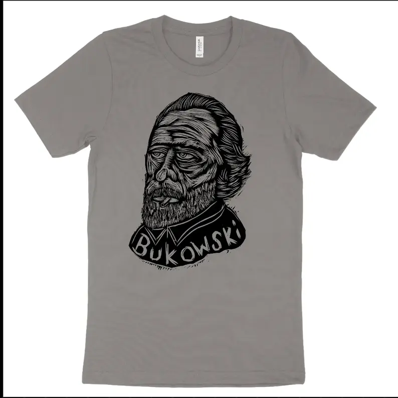 Bukowski  Hand-Printed T-Shirt Cotton Menswear Top Graphics Trending Tshirt