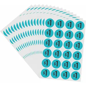 600 Count 3/4 inch 1 Dollar Price Stickers, Garage Yard Rummage Sale Labels, Retail Clearance Sale Stickers