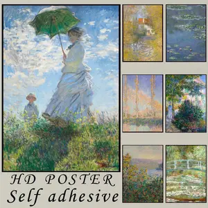 Claude Monet Anime Poster High Quality Print Waterproof Wall Sticker Bar Cafe Living Room Decor Modern Aesthetic Home Decoration Gift Vintage TrendyX