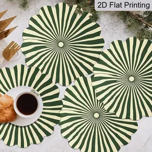 Radiant Pattern Placemat Set, Kitchen Decorative Placemat, 4-Piece Radiant Stripe Design, Durable Tableware Protection, Ideal for Home Decor & Dining Tables