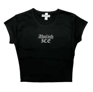 Abolish ICE Women’s Baby Tee - Chinga la Migra Crop Top
