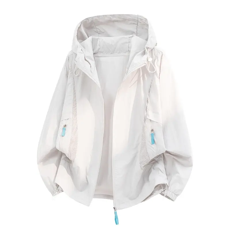Outdoor breathable mesh panel design sun-protection jacket for boys/teenagers, quick-drying ice silk fabric, lightweight for summer 16826