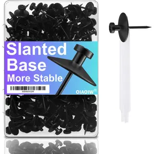 50pcs black thumb tacks for wall picture hangers heavy duty push pins for wall double headed thumbtacks for hanging metal wall tacks wall pins nails hooks
