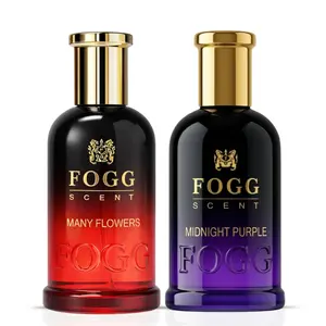 Many Flowers & Midnight Purple for Women Eau de Parfum Spray 100ml (3.38 oz) by Fogg (Bundle)