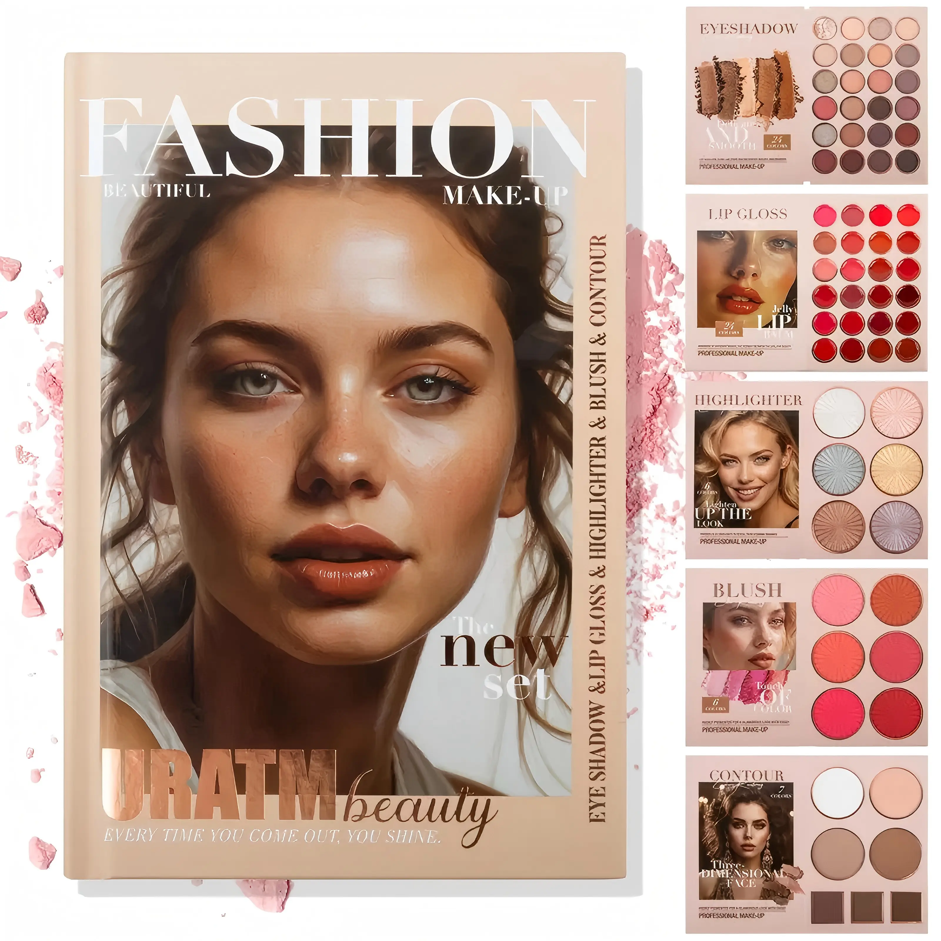 All-In-One Makeup makeup transition palette 5-Layer Makeup Book PaletteContour & Highlighter | Long-Lasting, Waterproof, Travel-Ready & Cruelty-Free Compact Smooth