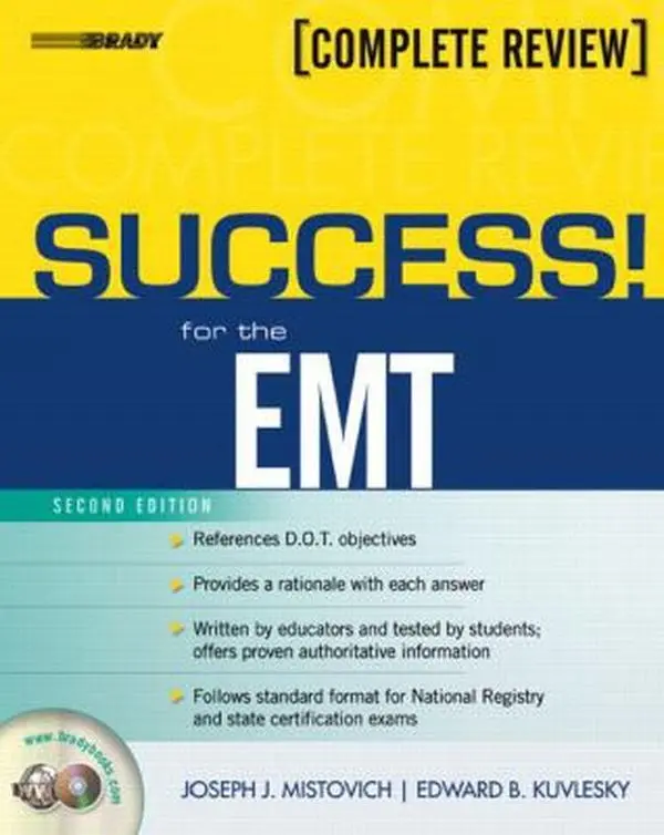 Used Literature Book - SUCCESS! for the EMT-Basic (2nd Edition) by Joseph J. Mistovich, Edward Kuvlesky, Brady/Prentice Hall Health, Soft Cover English Book with Student Hints, Test-Taking Tips for National Registry Exam Prep