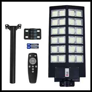 Solar Street Light Outdoor Solar Parking Lot Light with Motion Sensor IP65 Waterproof Commercial Lighting 360 SMD LEDs Adjustable Angle Remote Control