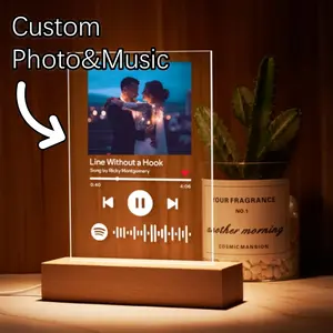 Personalized Music Code Plaques Night Light Best Gifts with Scannable Code For Lover