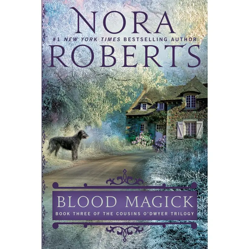 Used Fiction Book - Nora Roberts' Blood Magick (Paperback, English, 0.75lb, Berkley Books, #1 New York Times Bestselling Author, Fin & Branna Heat, Ireland Roots & Legends, Good-Like New, Final Novel in The Cousins O'Dwyer Trilogy)