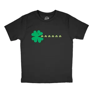 Youth Funny T Shirts St Paddys Gamer Sarcastic St Patricks Day Tee For Kids Funny T Shirts Saint Patrick's Day Tops for Kid Funny Gamer Short Sleeve Novelty Tees for Kids Black - St