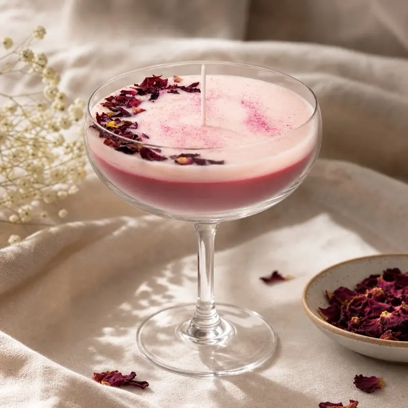 Velvet Rose Candle Rosy Lover Candle with Fresh Rose Petals & Soft Musk Fragrance for Romantic Ambiance in Bedrooms or Gifting