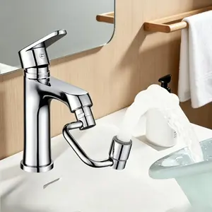 1440° Rotatable Faucet Aerator Extension for Toddlers, Dual Sprayer Mode Bathroom & Kitchen Faucet Attachment, Tap Head Replacement for Smart Face Washing swivel extender sink faucet rotate spray