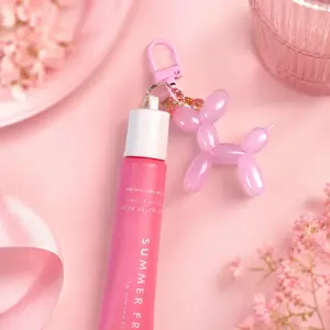 Cute Pink Puppy Lip Gloss Keychain Compatible with Summer Fridays 0.5oz（No Lip Gloss Included）Birthday & Holiday Gift Perfect Gift for Girls