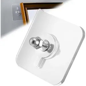 No need for drilling, no screws required, transparent seamless adhesive, wall-mounted acrylic key holder hook