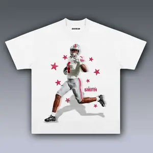 [SALE Up To 50% Off] Jeremiah Smith V Graphic Tee, Y2K Crew Neck Streetwear T-Shirt, Unisex Crew Neck Tee, Vintage Football Graphic, Sports Player Bootleg Premium Style, Casual Cotton Fit 1 Sided