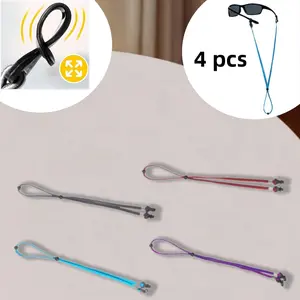 4Pairs Adjustable Mixed Color Glasses Chain - Fashion Safety Reading Glasses Lanyard - Anti-Loss Accessories for Men and Women