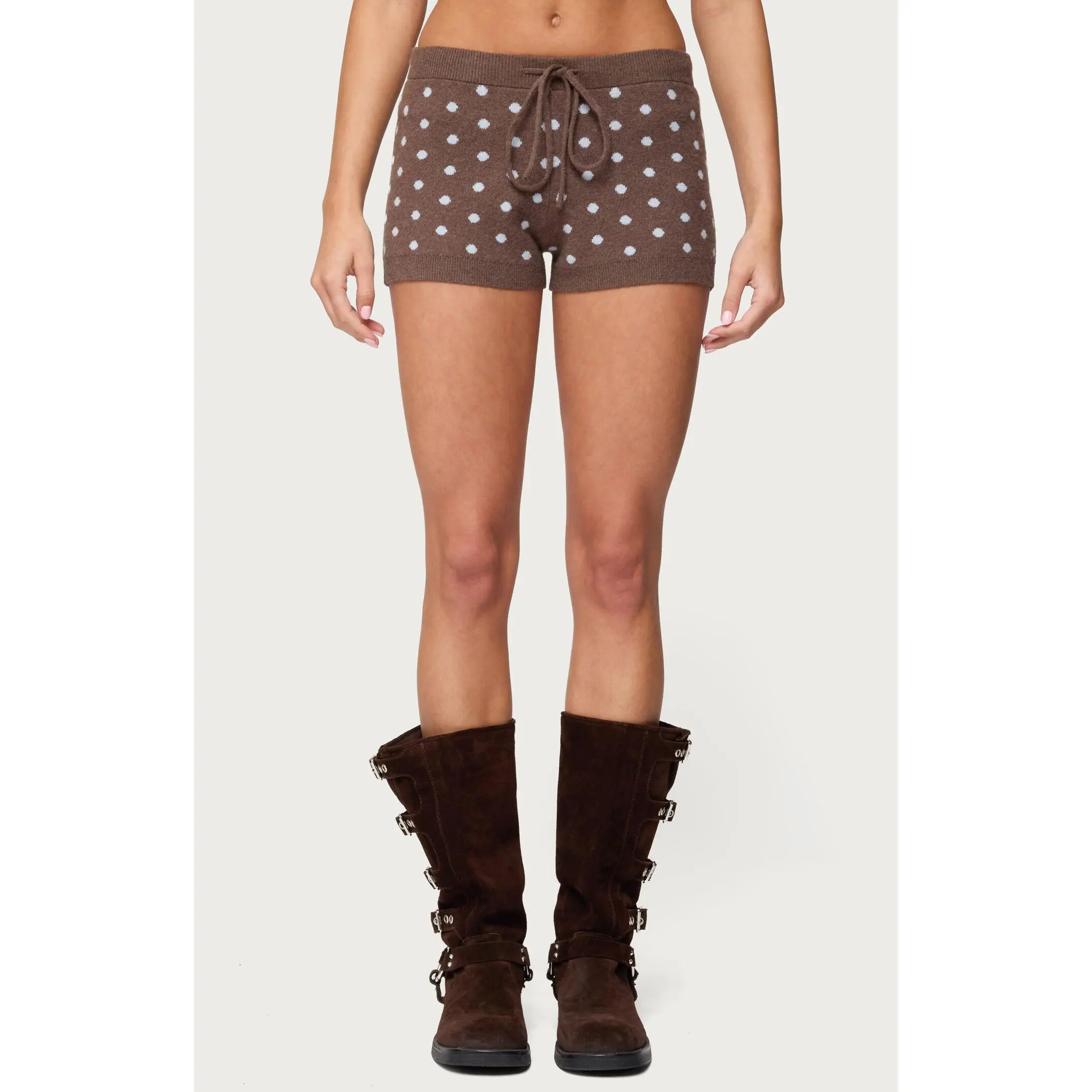 Edikted Women's Kenny Polka Dot Knit Shorts