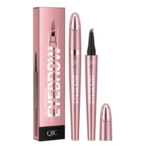 QIC Waterproof Micro-Fork Eyebrow Pencil - 9g Cosmetic, Long-Lasting Smudge-Proof, Apply Precisely for Natural Hair-Like Strokes, Soft Glam Daily Makeup Tool for Long-Lasting Look