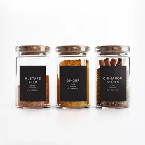 230 Black Spice Labels by Threekin | Waterproof & Oil-Resistant Pre-Printed Stickers for Spice Jars | Durable, Bpa-Free Seasoning Labels | Easy-Clean, No-Residue Design | Proudly Female & USA Owned ThreeKin Collective