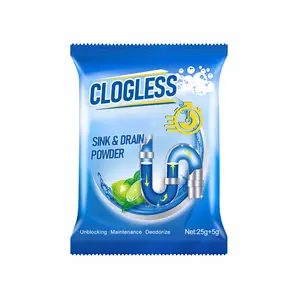 Drain Unclogger Powder for Toilets, Kitchen Sinks & Pipes, Fast Dissolving Drain Cleaner, Removes Grease, Hair & Tough Clogs
