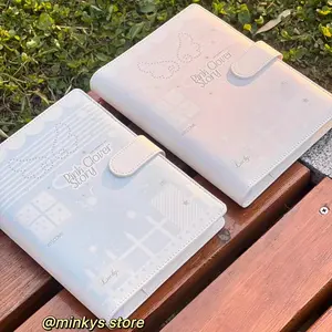 Pink/Baby Blue PU Leather Angel Wings A5 Kpop Photocards Collect Binder idol Photo Card Book Idol Storage Album