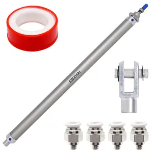 Air Cylinder 16mm Bore 300mm Stroke, Mini Air Pneumatic Cylinder Double Action Single Rod Pneumatic Air Cylinders with Y Connector & 4 Pcs Pneumatic Quick Fitting (MAL16x300)