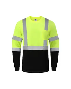 Kiwi High Visibility ANSI/ISEA 107-2020, Type R, Class 3 Two Tone Neon Long Sleeve Safety Shirt [R73100]