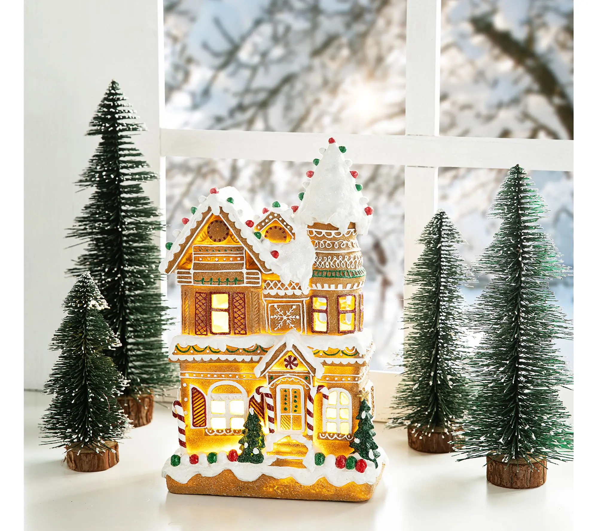 Glitzhome 12"H Lighted Christmas Gingerbread House Table Decor Glitzhome 12"H Lighted Christmas Gingerbread House Table Decor