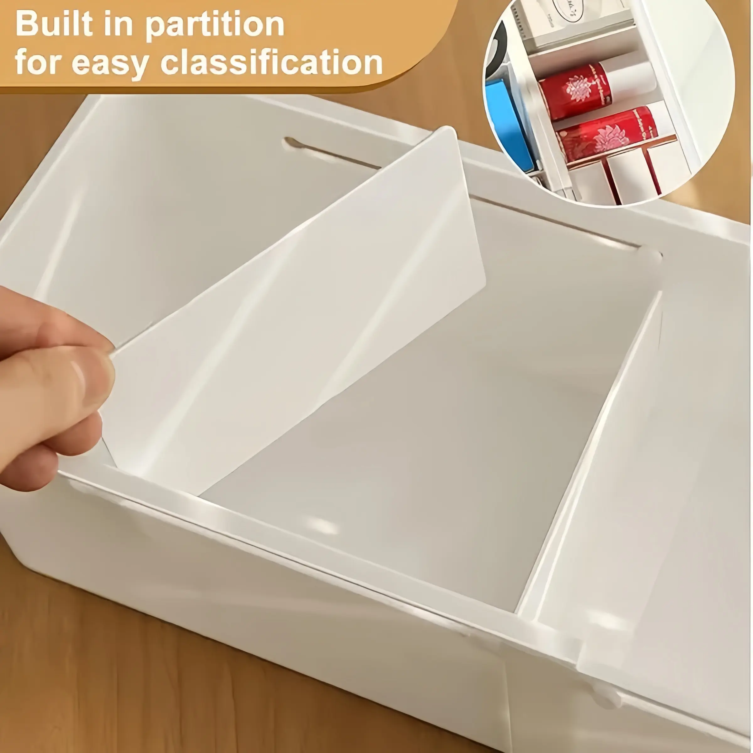 Rabbit Medical Expandable, Adjustable, Multifunctional Drawer Organizer Bin - Smooth, Lightweight Storage Box for Kitchen Utensils, Baking Supplies Organization