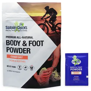 Squeaky Sticks Comfort Blend (10) - 100% All-Natural Organic, High Performance Body & Foot Powder, Sunshine & Citrus Scent (Orange, Lavender & Eucalyptus) by Squeaky Cheeks