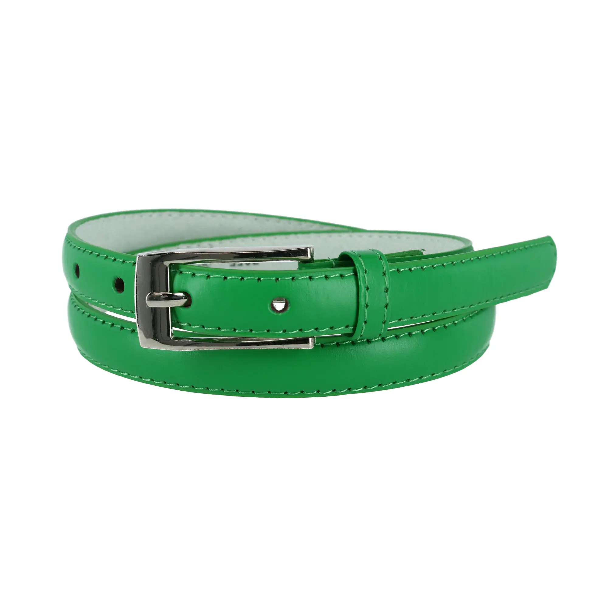 ctm Women's Skinny Leather Dress Belt, 3/4 Inch Wide, Casual and Adjustable Design for Waist or Hips with Silver Buckle, Adjustable Leather Belt, Assorted Styles Women's Belts