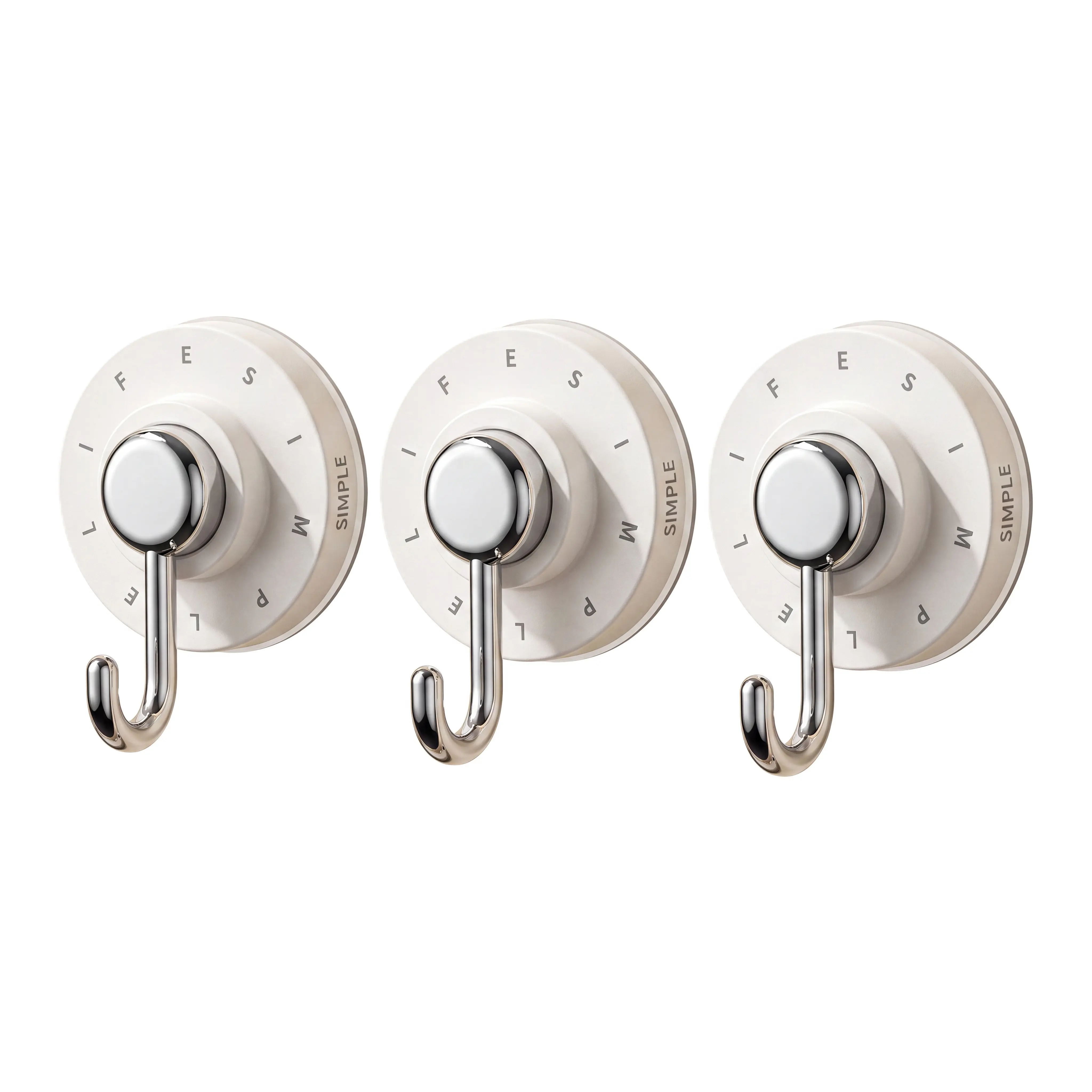 6 PCS Plastic Eco-Friendly Wall Mounted Suction Cup Hanging Hooks - No Drill, Easy to Remove & Reposition, Fully Waterproof, Sturdy, Rust Resistant, Daily Home Organizers for Kitchen, Bathroom