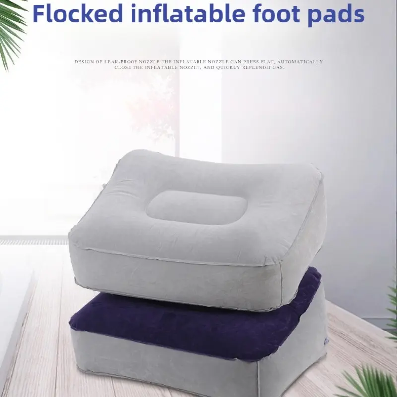 Outdoor Inflatable Footrest Stool, Upgraded Car & High-Speed Rail Leg Rest, Office Plane Travel Foot Stool, Foldable Portable Easy-Store, Long-Sit Relax Comfort Foot Support, Home Travel Nap Must-Have