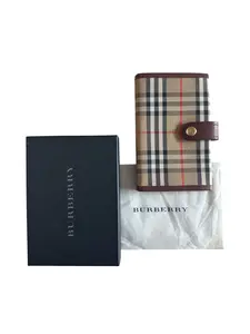 Pre-owned BURBBERY Canvas Small Leather Goods Burberry Novacheck Mini Agenda with Box and Dustbag