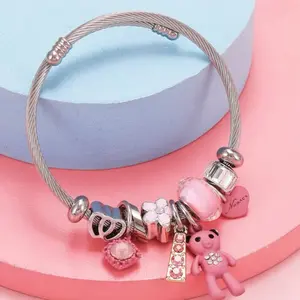 Pink bear bracelet