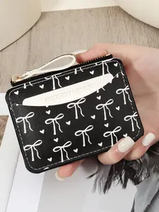 Ultra thin, lightweight, portable and fashionable zipper wallet, cash, ID card, credit card, coin pocket wallet, simple leisure card slot, school dormitory backpack, study supplies, Zipper Card Holder, Stylish Wallet