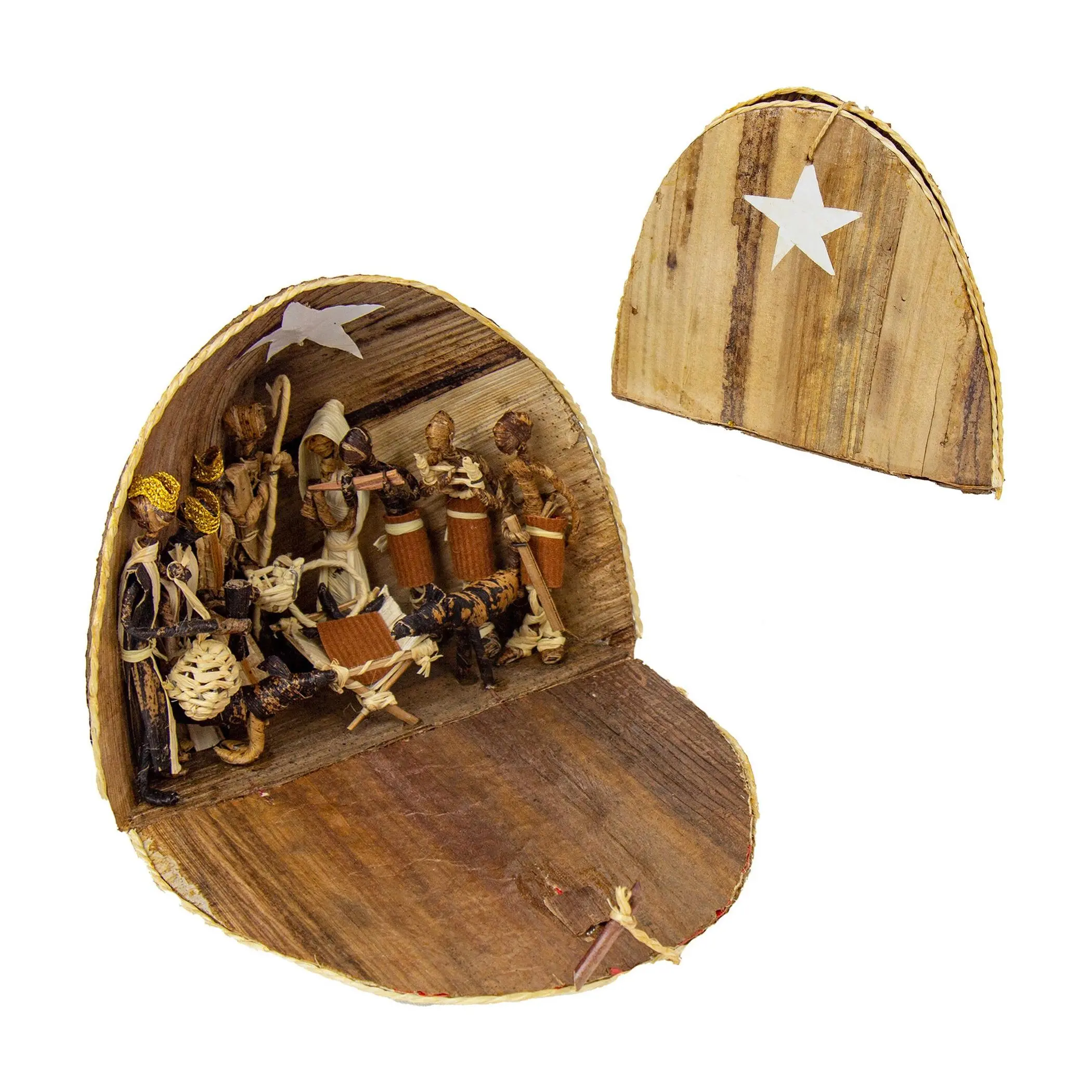 Global Crafts Kenyan Dome Nativity Set From Banana Fiber Global Crafts Kenyan Dome Nativity Set From Banana Fiber