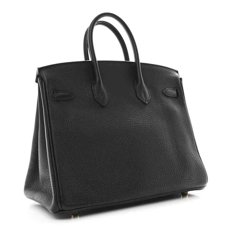 Pre-owned HERMÈS Leather Travel Bags Togo Birkin 25 Black