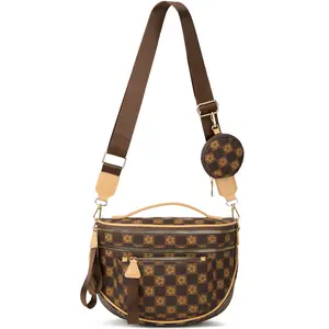 Spacious Checkered PU Leather Crossbody Bag Bum Bag Checkered Handbags Wallets for Women tiktokshopspringglowup summerwins,summerwins